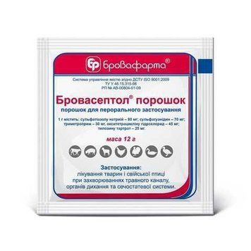 Бактеріостатичний порошок Бровафарма Бровасептол для тварин 12 г BRO50065VS фото