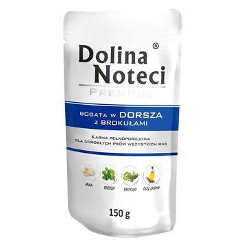 Пауч Dolina Noteci Premium для собак з тріскою та броколі , 150 гр DN 150 (663)PI фото