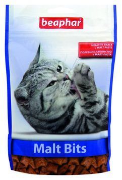 Подушечки Beaphar Malt Bits для виведення шерсті з шлунка котів 150 г BAR13247VS фото
