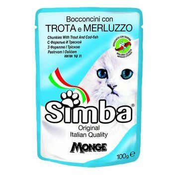 Корм для котів Simba Cat Wet форель та тріска 0.1 кг 70009362MG фото