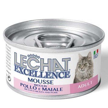 Вологий корм для котів LeChat Cat Wet Adult свинина з куркою Вага: 0.085 кг 70060950MG фото