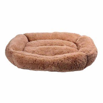 Лежак плюшевий для тварин BROWNIE, прямокутний (коричневий) 95*70*22 см 40 кг XL VR01//0090PI фото