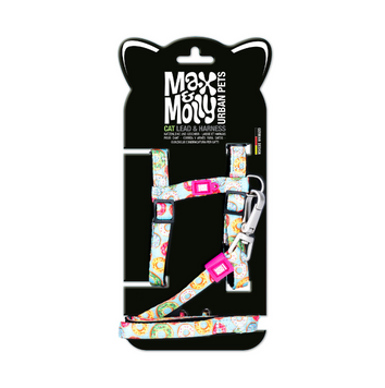 Набір шлеї та повідця Max Molly Cat Harness Leash Set - Donut 1 Size - для котів з пончиковим принтом 4255636802122DOB фото