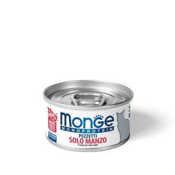 Корм для котів Monge Cat Wet MONOPROTEIN м'ясні пластівці яловичина 0.08 кг 70013819MG фото