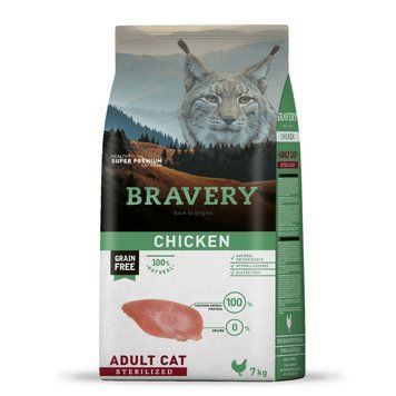 Сухий корм для дорослих котів стерилізованих, з куркою BRAVERY Chicken Adult Cat Sterilized 7 kg  7661 BR CHIC STER_7 KGPI фото