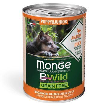 Корм для собак Bwild Dog Wet Grain Puppy Junior качка гарбуз цукіні 0.4 кг 70012607MG фото