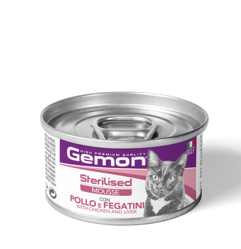Корм для котів Gemon Cat Wet Sterilised курка та лівер Вага: 0.085 кг 70301039MG фото