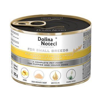 Консерва Dolina Noteci Premium для цуценят,юніорів собак маленьких порід з курячим шлунком та печінкою теляти, 185 гр DN 185 (465)PI фото