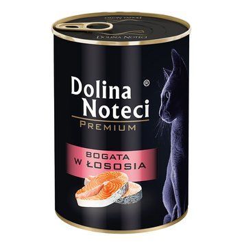 Конcерва для котів Dolina Noteci Premium м'ясні шматочки в соусі з лососем, 400 гр DN 400 (732)PI фото