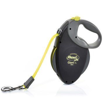 Рулетка FLEXI Giant Neon XL, 8м, до 50 кг, стрічка, чорна з жовтим C5055479 - 428,88PI фото