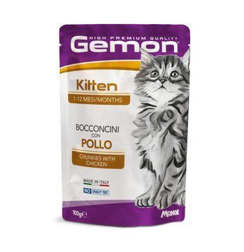 Корм для котів Gemon Cat Wet Kitten курка 0.1 кг, Chunkies 70300896MG фото