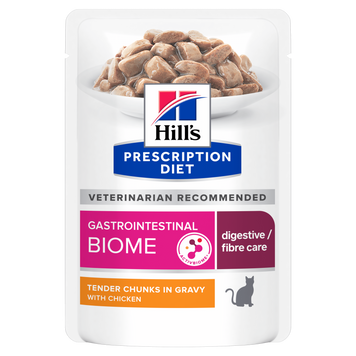 Вологий корм для котів Hill&rsquo;s PRESCRIPTION DIET Gastrointestinal Biome при захворюваннях шлунково-кишкового тракту, з куркою, пауч, 85 г 607295BAR фото