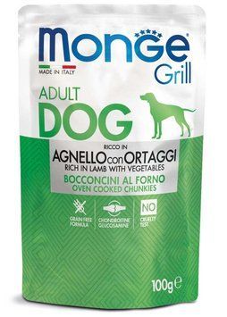 Корм для собак Monge Dog Wet GRILL ягня з овочами 0.1 кг 70013161MG фото