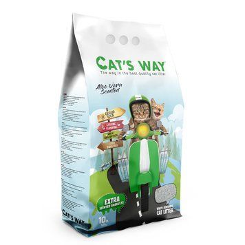 Бентонітовий наповнювач CAT'S WAY алое вера + зелені гранули, 10л. 10л C WAY ЗеленыйPI фото