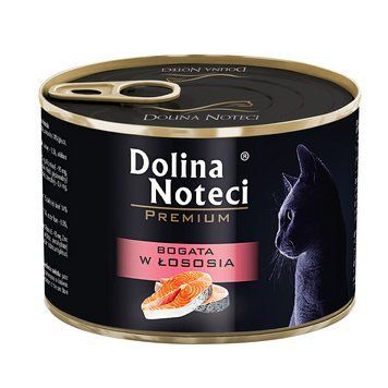 Конcерва для котів Dolina Noteci Premium м'ясні шматочки в соусі з лососем, 185 гр DN 185 (787)PI фото