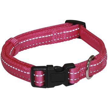 Нашийник SOFT REFLECTIVE світловідбиваючий, м'який, рожевий, нейлон, 40-65х2,5см C5079864PI фото