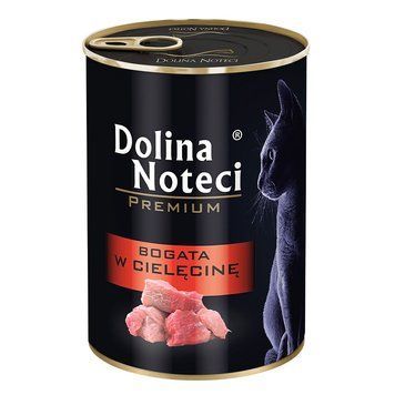 Конcерва для котів Dolina Noteci Premium м'ясні шматочки в соусі з телятиною, 400 гр DN 400 (725)PI фото