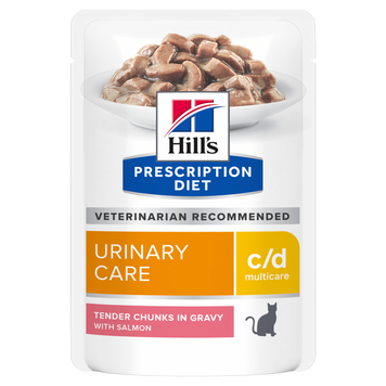 Вологий корм для котів Hill&rsquo;s PRESCRIPTION DIET c/d, догляд за сечовидільною системою, з лососем, пауч, 85 г 605602BAR фото