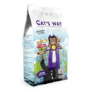 Бентонітовий наповнювач CAT'S WAY лаванда + фіолетові гранули, 10л. 10л C WAY ФиолетPI фото