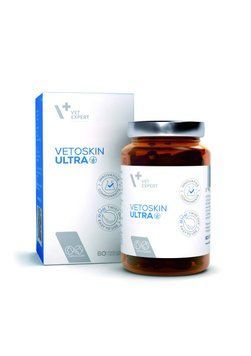 Харчова добавка Vet Expert VetoSkin Ultra для комплексної підтримки і регенерації шкіри і шерсті у котів і собак, 60 капс. 211230BAR фото