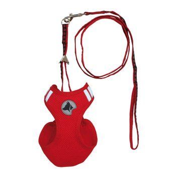 Набір HIKING PARURE, регульована шлея + поводок, червоний, нейлон,L 26-30cm / 41-47cm C5081655PI фото