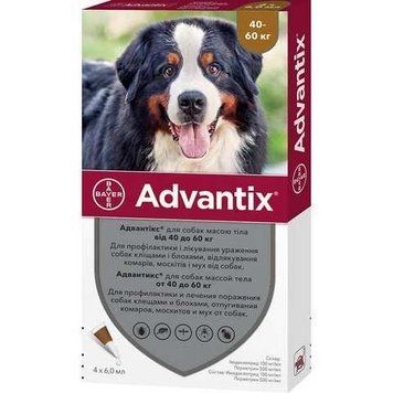 Антипаразитарні краплі для собак Advantix 40-60 кг 4 піпетки від бліх і кліщів BAY04894VS фото
