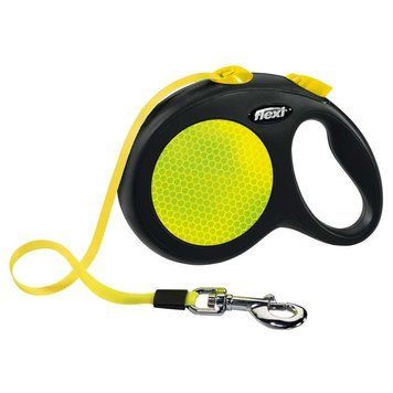 Рулетка FLEXI Neon S, 5м, до 12кг, шнур, черна з жовтим C5055675PI фото