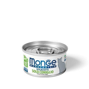 Корм для котів Monge Cat Wet MONOPROTEIN м'ясні пластівці кролик 0.08 кг 70007177MG фото