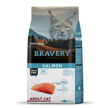 Сухий корм для дорослих котів, з лососем BRAVERY Salmon Adult Cat 7kg  7630 BR SALM _7 KGPI фото