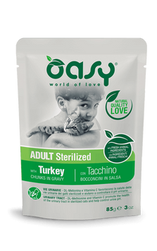 Вологий корм для котів OASY CAT Adult Sterilized індичка Вага: 0.085 кг 4329510308OA фото