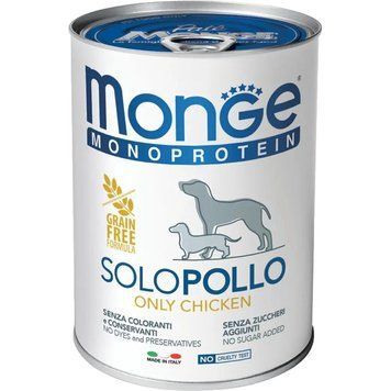 Корм для собак Monge Dog Wet SOLO 100% курка 0.4 кг 70014212MG фото