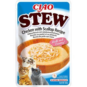 Пауч INABA "CIAO Stew" для котів, з тушкованою куркою та гребінцем 40 г EU844PI фото