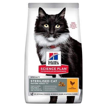 Сухий корм для зрілих котів від 7 років Hill's SCIENCE PLAN Mature Adult 7+ Sterilised, з куркою, 1.5 кг 604133BAR фото