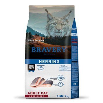 Сухий корм BRAVERY Herring Adult Cat Sterilized, для дорослих котів стерилізованих, з оселедцем 7kg  0708 BR HERR STER _7KGPI фото