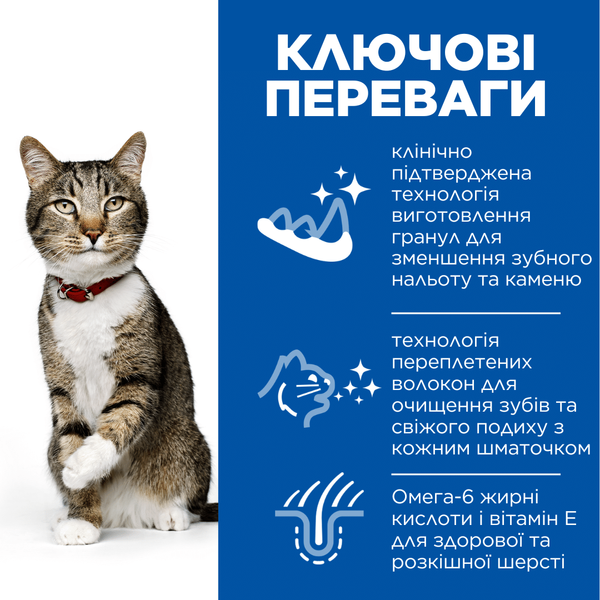Сухий корм для дорослих котів Hill's SCIENCE PLAN Adult Oral Care для підтримки здоров'я ротової порожнини та зубів, з куркою, 1,5 кг 604142BAR фото