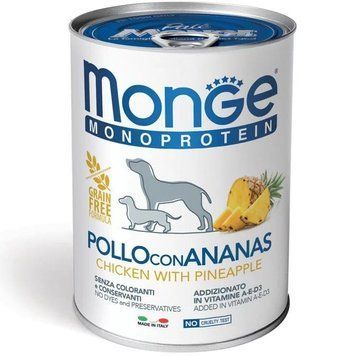 Їжа для собак Monge Dog Wet FRUIT MONOPROTEIN курка з ананасом 0.4 кг 70014311MG фото