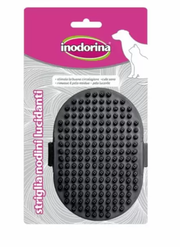 Гумова щітка Inodorina Striglia Nodini Lucidanti - для вичісування короткошерстих собак та кішок 8031398125558DOB фото