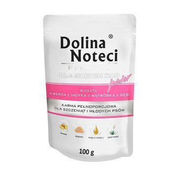 Пауч Dolina Noteci Premium для цуценят, юніорів собак маленьких порід із серцем індички та гусячою печінкою, 100 гр DN 100 (991)PI фото