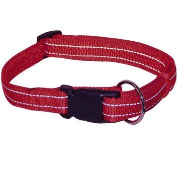 Нашийник SOFT REFLECTIVE світловідбиваючий, м'який, бордо, нейлон, 35-55х2см C5179739PI фото