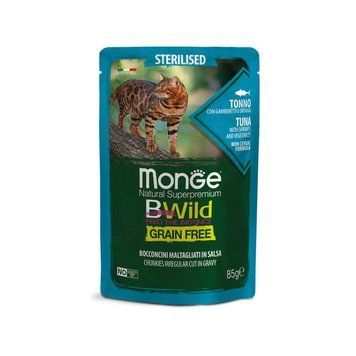 Корм для котів Bwild Cat Wet Grain Free Sterilised тунeць з креветками та овочами 0.085 кг 70012799MG фото