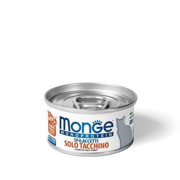 Корм для котів Monge Cat Wet MONOPROTEIN м'ясні пластівці індичка Вага: 0.08 кг 70007153MG фото