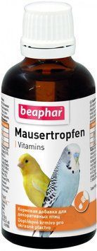 Витаминизированная добавка Beaphar Mausertropfen для здоровья костей и яркой окраски перьев 50 мл BAR13225VS фото
