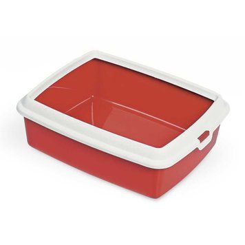 Туалет для кішок з рамкою HYDRA MINI RED, 43x31x12 HYDRA MINI ЧЕРВОНИЙPI фото