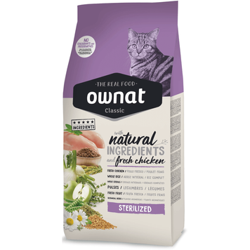 Сухий корм Ownat Classic Sterilized для стерилізованих дорослих котів, з куркою, 1.5 кг 16273BAR фото