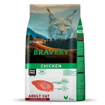 Сухий корм BRAVERY Chicken Adult Cat Sterilized, для дорослих котів стерилізованих, з куркою 2kg  7678 BR CHIC STER_ 2KGPI фото